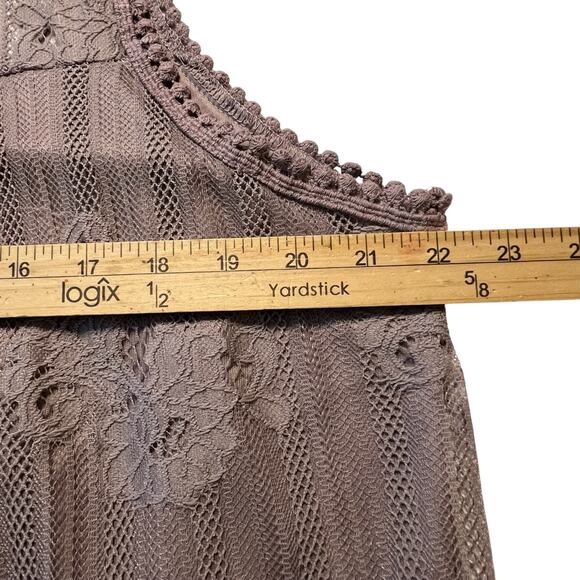 Paper + Tee Lace Sleeveless Lined Top Women’s Plus Size 2X Keyhole Back - Picture 7 of 10